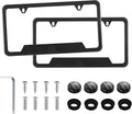 LivTee Carbon Fiber License Plate Frames, 2 Holes Stainless Steel License Plate by LivTee