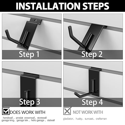 3-H Slatwall Accessories 30 Pack, 2 Inch Slatwall Hooks & Hangers, Heavy Duty - Image 7