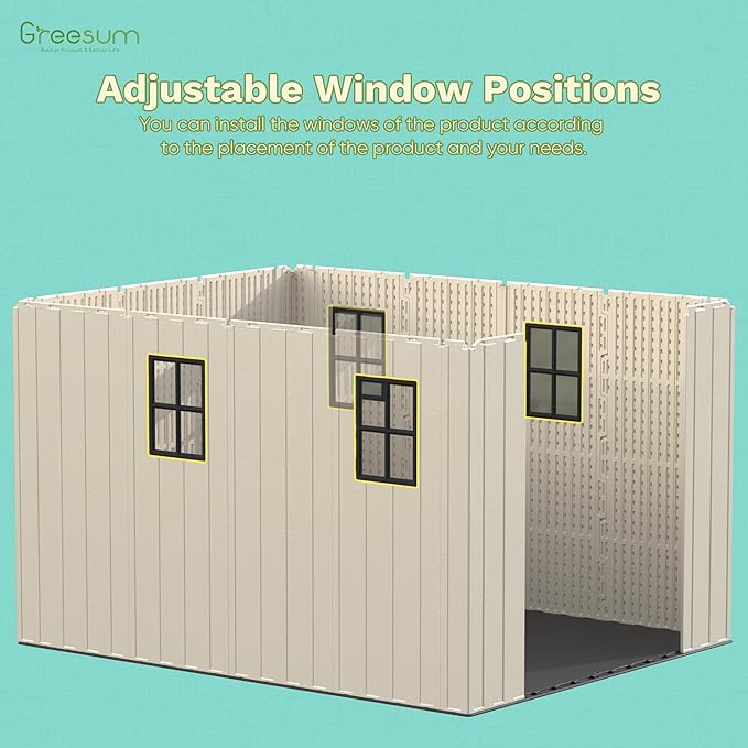 Greesum 8×12 FT Plastic Outdoor Storage Shed - Image 6