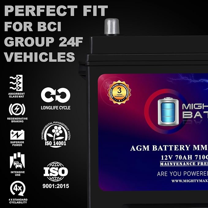 Mighty Max Battery MM-G24F Start and Stop Car BCI Group Size 24F 12V 70Ah - Image 4