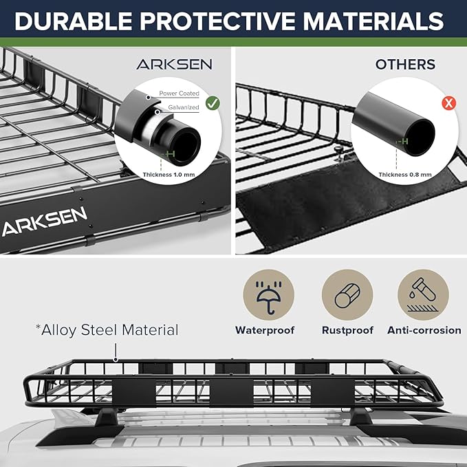 ARKSEN 64 x 39 x 5 Inch Universal Roof Rack - Image 4