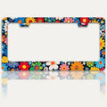 Colorful Flowers Print License Plate Frame Beautiful Floral License Plate by RTINRAN