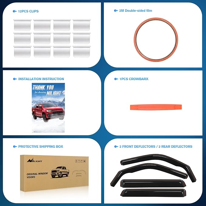 Nilight in Channel Rain Guards for Ford Bronco Sport 2021 2022 2023 2024 - Image 7