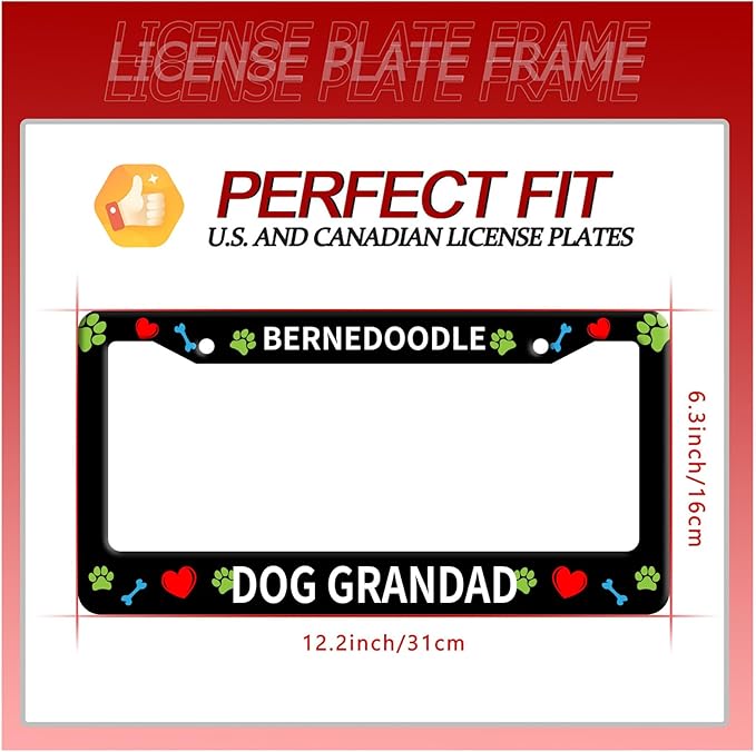 Bernedoodle Dog Lover License Plate Frame Floral License Plate Stainless Steel - Image 7