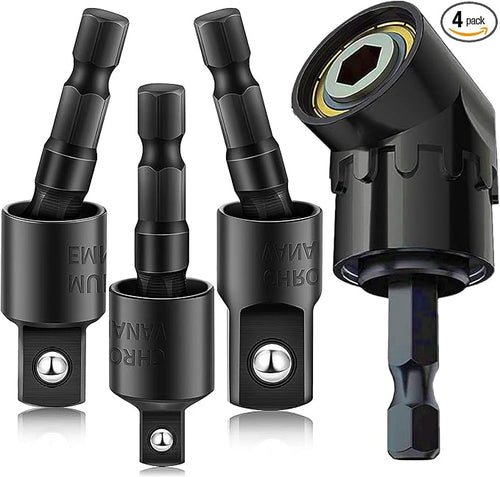 105 Degree Right Angle Drill Adapter Set, 1/4-1/2 Inch Socket Adapters by CIGOTU