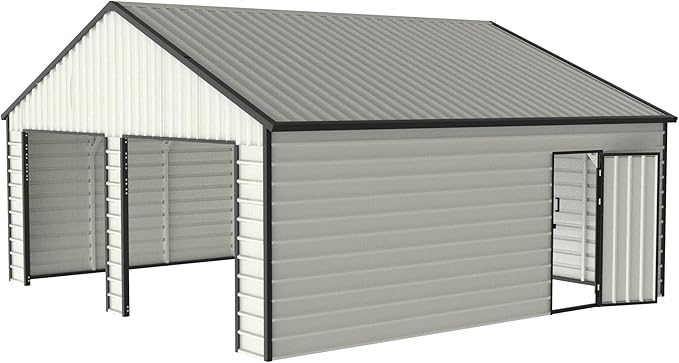 23 x 22 Metal Shed, Metal Garage Building - Image 4