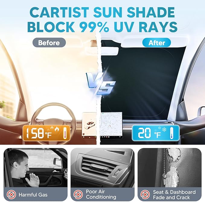 Windshield Sun Shade Fits for Chevy Equinox 2025 2026 Foldable Car Front Window - Image 6