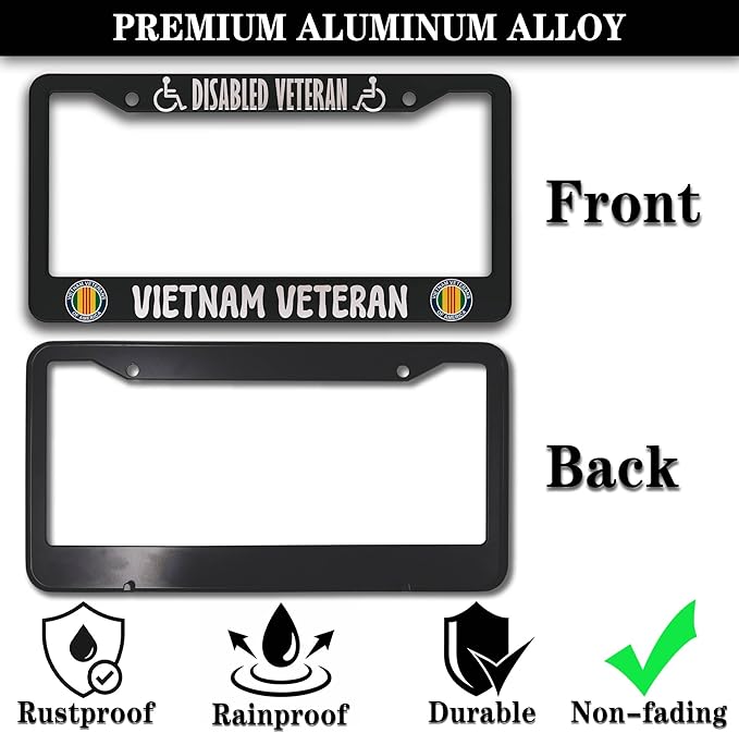 License Plate Frames Black and White License Plate Covers Disabled Vietnam - Image 3