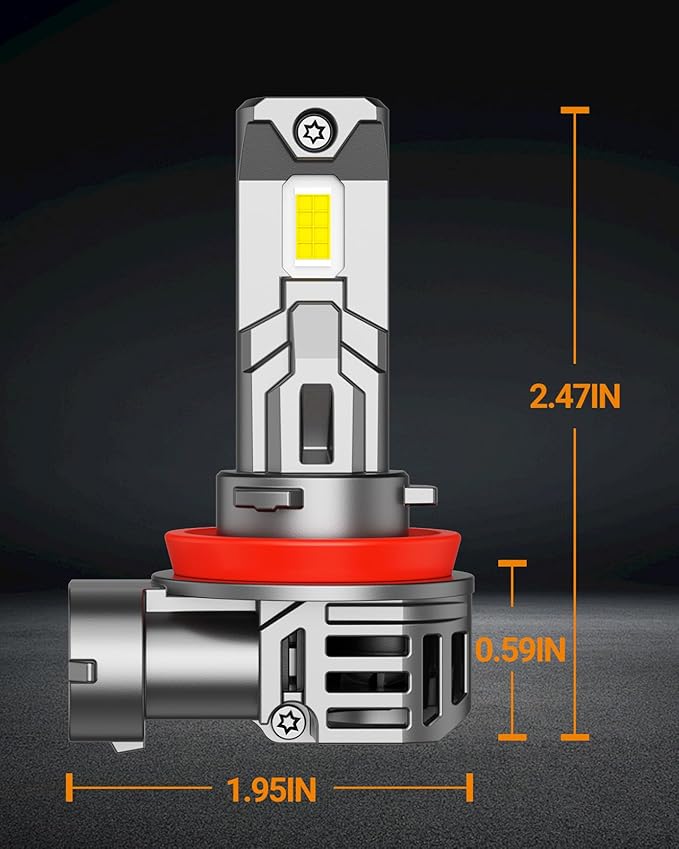 SEALIGHT 9005/HB3 H11 Fog Light Bulbs, 60000LM 6500K Cool White, 1:1 Mini Size - Image 6