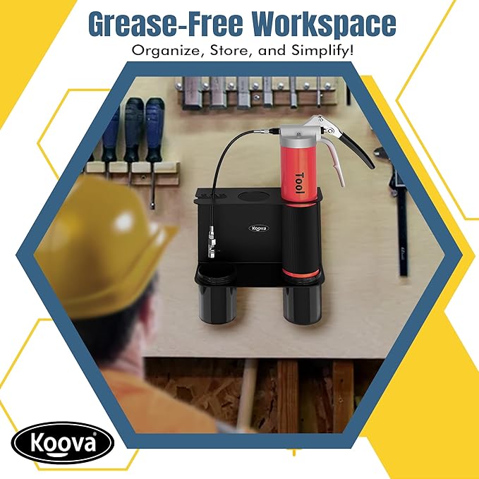 Koova Grease Gun Holder | Tractor Grease Gun Garage Organizer Wall Mount | - Image 4