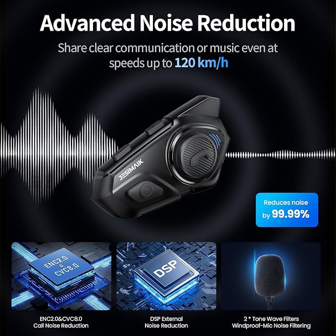 Motorcycle Helmet Bluetooth Headset, 10 Riders 2000M Communication Systems - Image 9