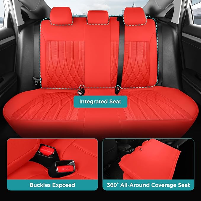 Seat Covers for Honda Civic Sedan 4DR Sedan LX 2022 2023 2024 2025.Faux Leather - Image 4