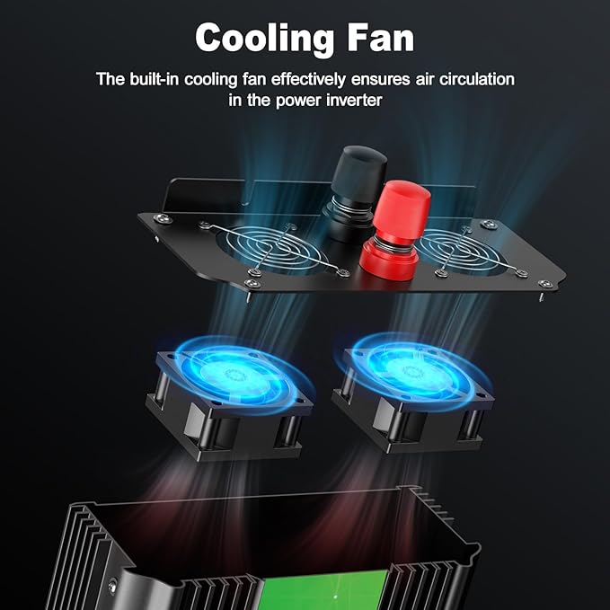 2300W Power Inverter, Peak Power 4600W 12V DC to AC 110V120V, Remote Control - Image 5