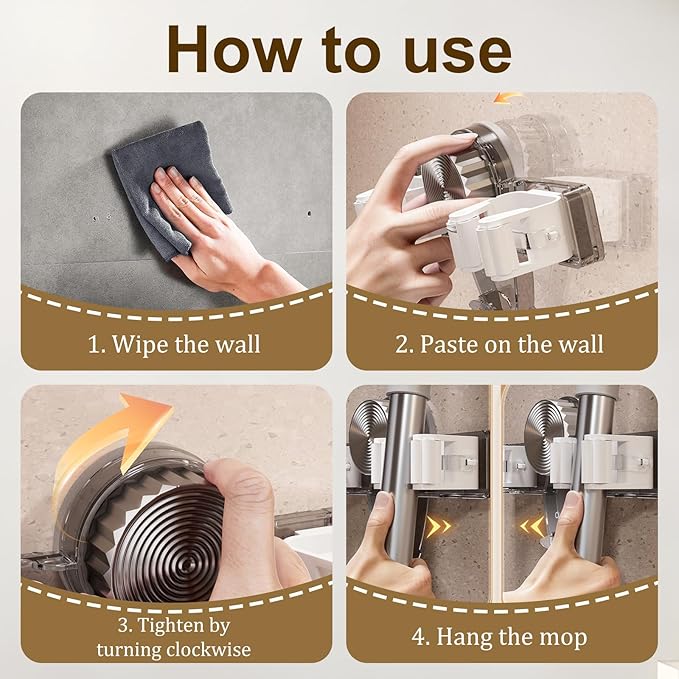 2PCS Broom Holder Mop Hanger, No punching required Broom Hanger Organizer - Image 7