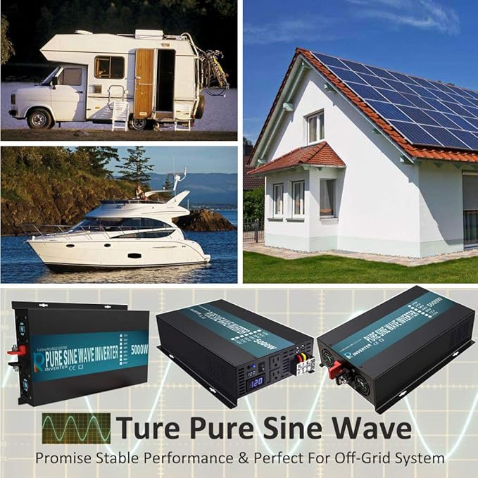 WZRELB 5000W 24V High Efficiency Solar Power Off Grid DC Voltage Converter Pure - Image 7