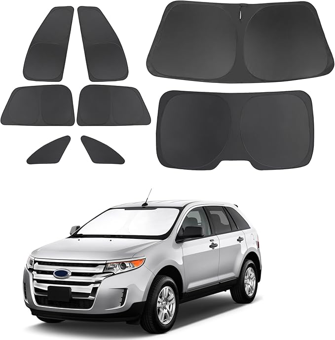 TINGLU Window Shades for Ford Edge 2007-2014 Accessories Car Side Full Windows by TINGLU