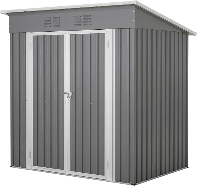 Outdoor Storage Shed, 6X4 FT Metal Garden Shed by Gaderth