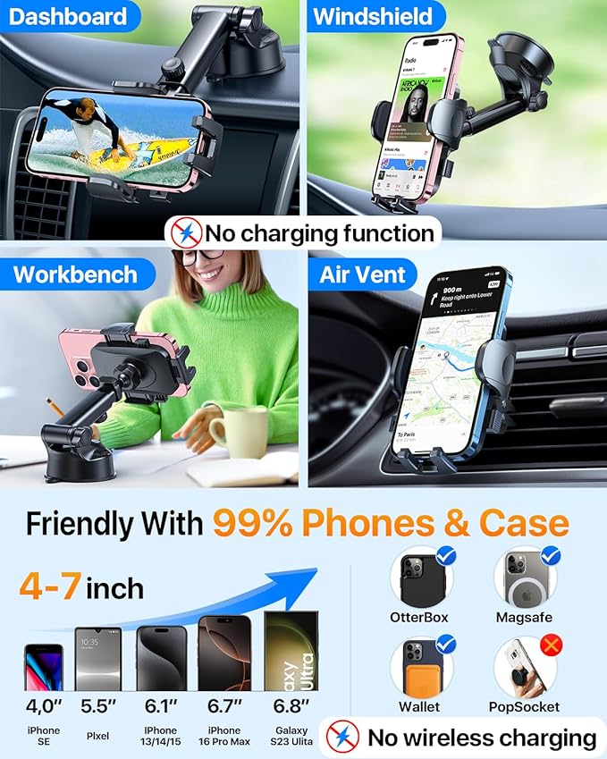 2025 Ultimate Car Phone Holder【80+LBS Strongest Suction & Military-Grade】 - Image 3