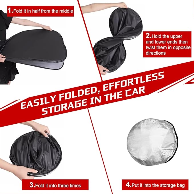 Windshield Sun Shade for 2010-2025 Dodge RAM 2500 3500 Foldable Sun Sunshade - Image 7