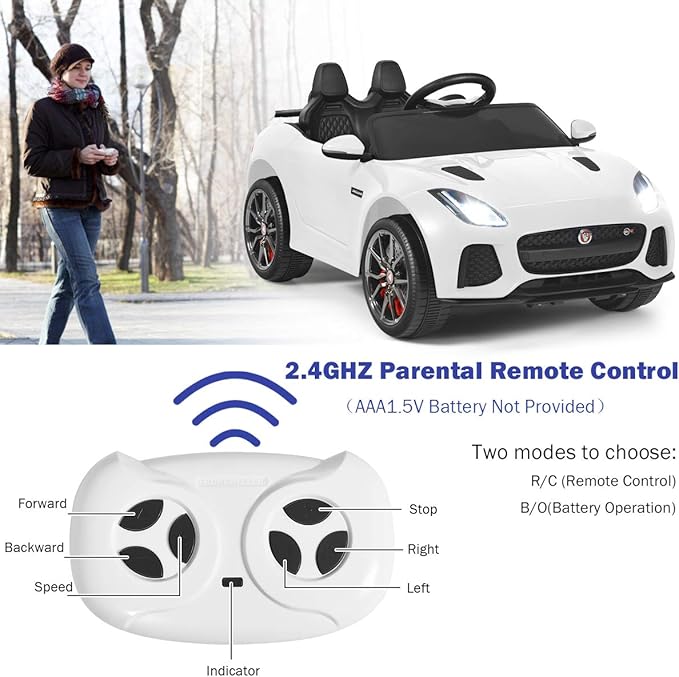 Costzon Ride on Car, 12V Licensed Jaguar F-Type SVR Battery Powered Kids' - Image 3