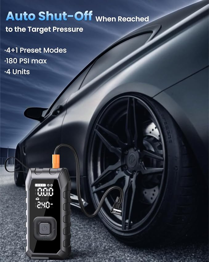 Tire Inflator Portable Air Compressor, 2X Faster Inflation Cordless Air - Image 6