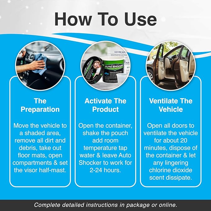 Auto Shocker Strong Car Odor Eliminator, Eco-Friendly ClO2 Odor Remover - Image 5