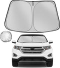 Windshield Sun Shade for 2015-2024 Ford Edge Foldable Sun Sunshade for Car by Fonowka