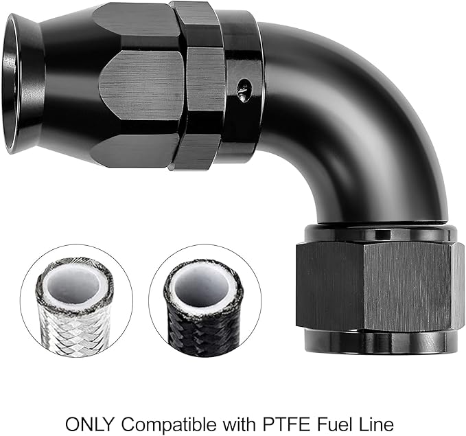 EVIL ENERGY 6AN 90 Degree PTFE One Piece Full Flow End Hose Fitting Aluminum - Image 5