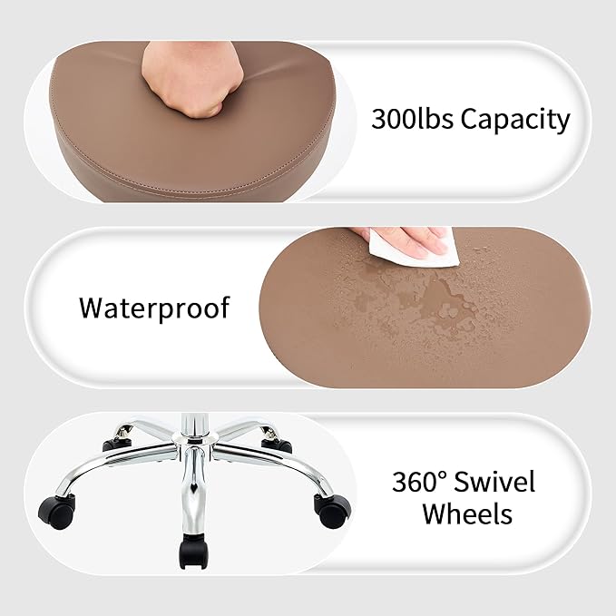 Adjustable Office Stool with Wheels 19.5’’-26.6’’ - Image 5