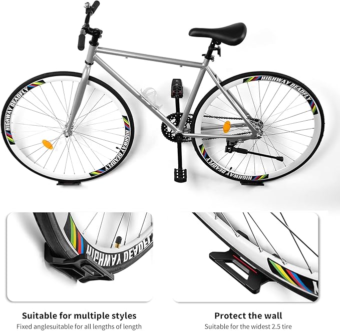 Bike Wall Mount, Horizontal Indoor Storage Bike Hook Rack - Image 3