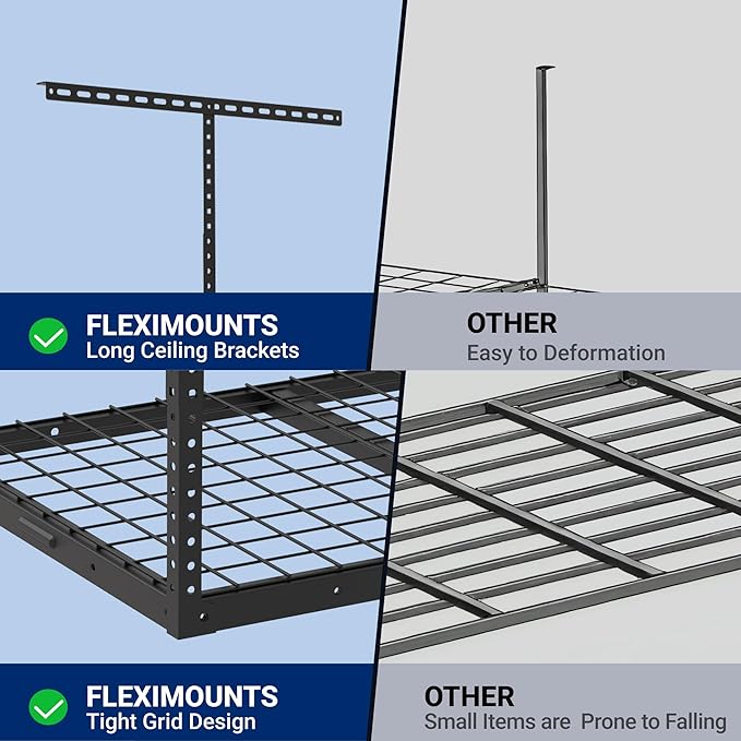 FLEXIMOUNTS 2x3 Overhead Garage Storage Rack, Adjustable Organization System - Image 3