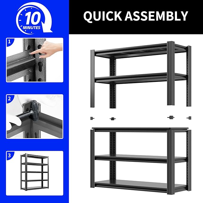 72" H Metal Storage Shelving, 2500LBS Heavy Duty Shelves Unit, Adjustable 5 - Image 7
