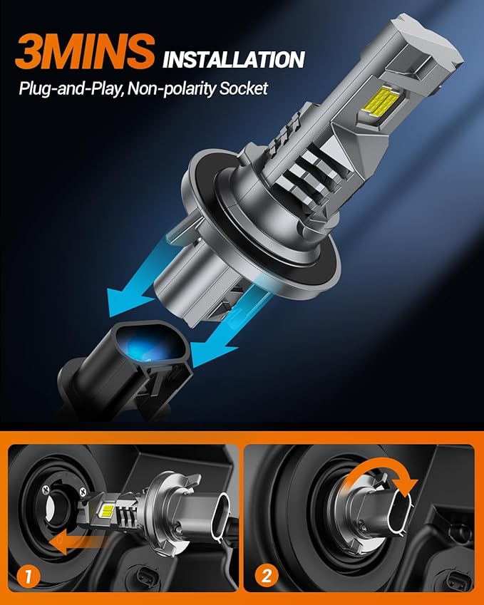 SEALIGHT H13 Fog Bulbs 1:1 Design, 000LM 800% Ultra-Bright 6500K Cool White - Image 6