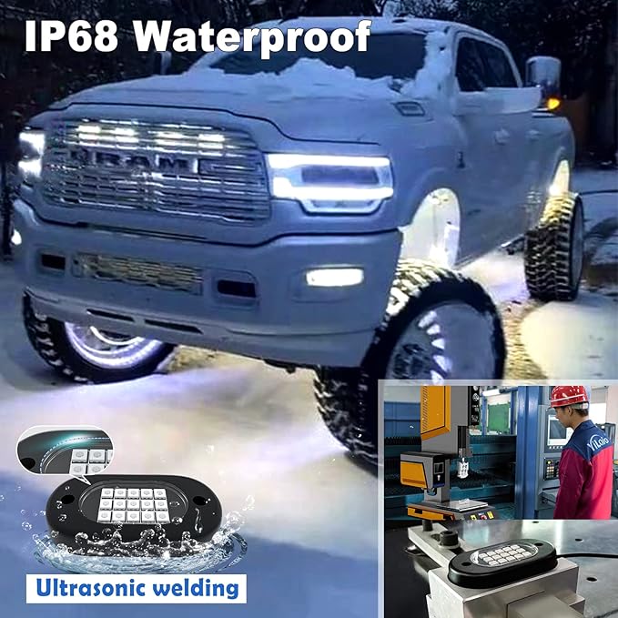 YiLaie RGB LED Rock Lights 14 Pods, 210 LEDs Lights - Image 3