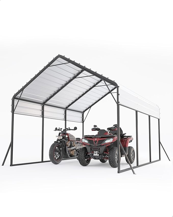 13 x 21 FT Metal Carport, Heavy Duty Carports Reinforced Frame and Steel Roof by KYBOLT