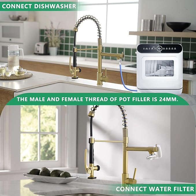 Brushed Gold Kitchen Faucet - Image 7