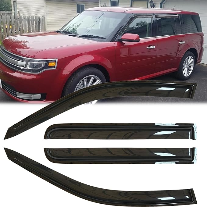 4pcs Original Shatterproof Rainproof Side Window Wind Deflectors Tape on Sun - Image 2