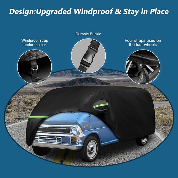 Waterproof Car Covers for 1961-1974 Falcon Club Wagon E-100, Econoline E-100 Van - Image 3