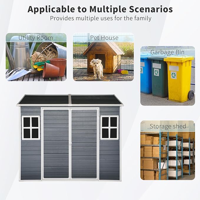 8x6 FT Outdoor Storage Resin Shed - Image 6