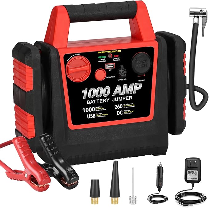 Car Battery Jump Starter-1000Amp 12V Lead-Acid Battery Jump Box by acetek