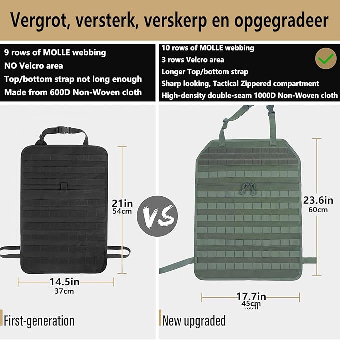 Universal Tactical Seat ​Back Organizer Vehicle Molle Panel Organizer Storage - Image 5