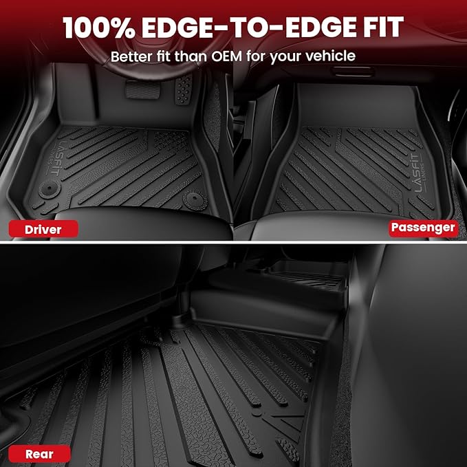 LASFIT Floor Mats & Cargo Mat for Toyota Prius 2010-2011, All Weather TPE - Image 8