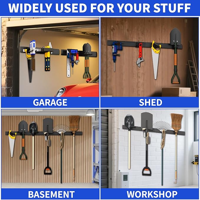 Garage Organization Tool Organizer Wall Mount, 48inch Heavy Duty Garden Tool - Image 2