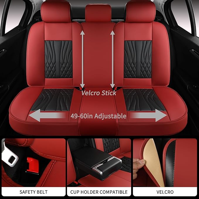 Leather Car Seat Covers, Car Seat Protector Waterproof, Seat Covers Full Set - Image 5