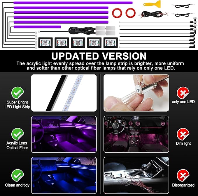 Acrylic Interior Car LED Strip Light - Image 6