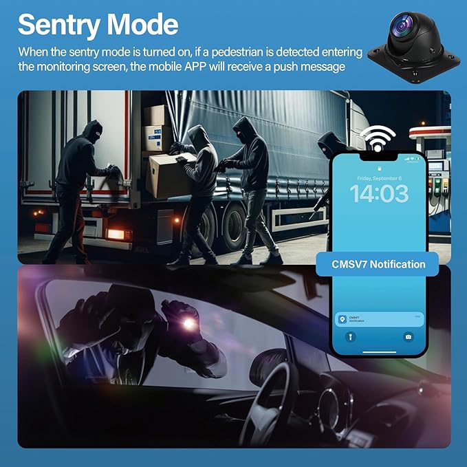 6CH AI WiFi GPS Sentry Mode RV Backup Camera System 10.1" Touch Screen Monitor - Image 3