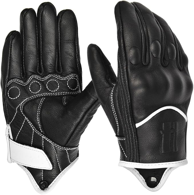 Harssidanzar Leather Motorcycle Gloves by Harssidanzar