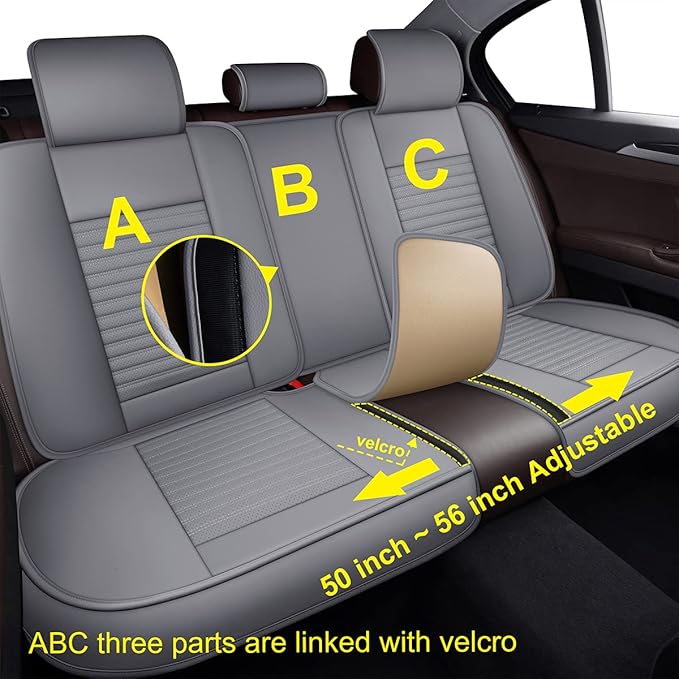 LINGVIDO Car Seat Covers, Breathable and Waterproof Faux Leather Automotive - Image 4