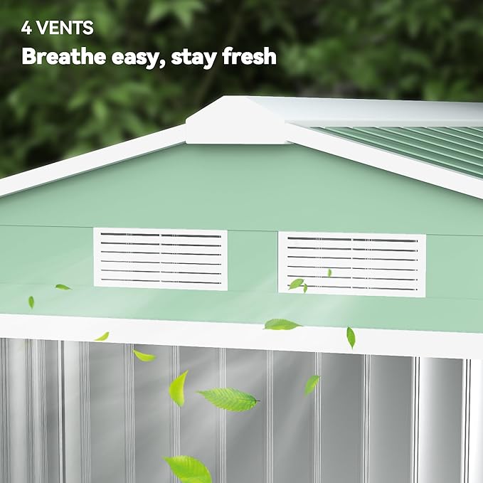 Outsunny 7' x 4' Outdoor Storage Shed, Garden Tool Metal Shed - Image 8