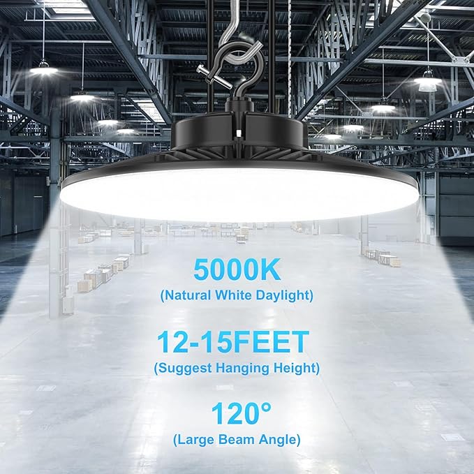 480V LED High Bay Light UL DLC Listed 150W 100W 80W Adjustable 5000K UFO Light - Image 6